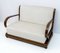 Art Deco Sofa, Sessel & Poufs aus Walnuss und Samt, Italien, 1920er, 5er Set 3