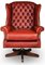 Red Leather Deep Button Back Chesterfield Swivel Desk Chair from Art Forma, UK, 1960s 3