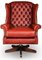 Red Leather Deep Button Back Chesterfield Swivel Desk Chair from Art Forma, UK, 1960s, Image 3