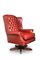 Red Leather Deep Button Back Chesterfield Swivel Desk Chair from Art Forma, UK, 1960s 1