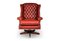 Red Leather Deep Button Back Chesterfield Swivel Desk Chair from Art Forma, UK, 1960s 3