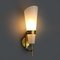 Wandlampe aus Messing & Glas, 1950er 10