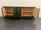 Credenza with Mirror in Rosewood & Maple with Green Aniline Futurist Handles, 1930s, Set of 2 14