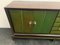 Credenza with Mirror in Rosewood & Maple with Green Aniline Futurist Handles, 1930s, Set of 2 9
