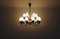 18-Arm Brass and Opaline Glass Tulip Chandelier from Fog & Mørup, 1950s, Image 17