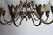 18-Arm Brass and Opaline Glass Tulip Chandelier from Fog & Mørup, 1950s 9