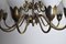 18-Arm Brass and Opaline Glass Tulip Chandelier from Fog & Mørup, 1950s, Image 9