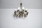 18-Arm Brass and Opaline Glass Tulip Chandelier from Fog & Mørup, 1950s, Image 4