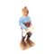 Tintin and Milou Figurine in Carved and Painted Wood, 1980s, Image 3