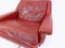 Red Leather 802 Armchairs by Werner Langenfeld for Esa, 1960s, Set of 2 8