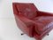 Red Leather 802 Armchairs by Werner Langenfeld for Esa, 1960s, Set of 2 5