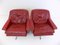Red Leather 802 Armchairs by Werner Langenfeld for Esa, 1960s, Set of 2 3