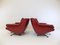 Red Leather 802 Armchairs by Werner Langenfeld for Esa, 1960s, Set of 2 2
