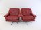 Rote 802 Armlehnstühle aus Leder von Werner Langenfeld für Esa, 1960er, 2er Set 14