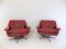 Red Leather 802 Armchairs by Werner Langenfeld for Esa, 1960s, Set of 2, Image 1