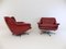 Red Leather 802 Armchairs by Werner Langenfeld for Esa, 1960s, Set of 2 4