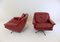 Red Leather 802 Armchairs by Werner Langenfeld for Esa, 1960s, Set of 2 11