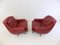 Red Leather 802 Armchairs by Werner Langenfeld for Esa, 1960s, Set of 2 6