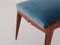 Italienischer Stuhl aus blauem Samt, 1950er 2