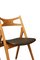 Modell Ch 29 Sawbuck Stuhl aus Eiche & schwarzem Leder von Hans J. Wegner für Carl Hansen & Søn, 1960er 7