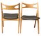 Modell Ch 29 Sawbuck Stuhl aus Eiche & schwarzem Leder von Hans J. Wegner für Carl Hansen & Søn, 1960er 3