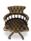 Drehbarer Chesterfield Captain's Chair mit poliertem braunem Lederbezug, 1970er 4