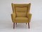 Scandinavian High-Back Armchair in Teak and Wool, 1970s, Image 1