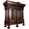Baroque Cabinet Amsterdam Schapp, 5 Ebonized Columns, Pillow Fillings, Carved Chapters - Doors - Cornice, Secret Compartment, on High Feet, 1880 2
