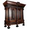 Baroque Cabinet Amsterdam Schapp, 5 Ebonized Columns, Pillow Fillings, Carved Chapters - Doors - Cornice, Secret Compartment, on High Feet, 1880, Image 2