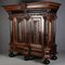 Baroque Cabinet Amsterdam Schapp, 5 Ebonized Columns, Pillow Fillings, Carved Chapters - Doors - Cornice, Secret Compartment, on High Feet, 1880, Image 53