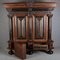 Baroque Cabinet Amsterdam Schapp, 5 Ebonized Columns, Pillow Fillings, Carved Chapters - Doors - Cornice, Secret Compartment, on High Feet, 1880 65