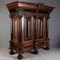 Baroque Cabinet Amsterdam Schapp, 5 Ebonized Columns, Pillow Fillings, Carved Chapters - Doors - Cornice, Secret Compartment, on High Feet, 1880 28