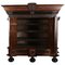 Baroque Cabinet Amsterdam Schapp, 5 Ebonized Columns, Pillow Fillings, Carved Chapters - Doors - Cornice, Secret Compartment, on High Feet, 1880 4