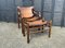 Vintage Hungarian Safari Chair and Ottoman by Arne Norell, 1970, Set of 2, Image 6