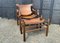 Vintage Hungarian Safari Chair and Ottoman by Arne Norell, 1970, Set of 2, Image 2