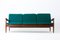 Danish Three-Seater Sofa in Rosewood and Emerald Green Upholstery, 1960s, Image 1