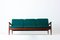 Danish Three-Seater Sofa in Rosewood and Emerald Green Upholstery, 1960s 9