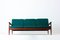 Danish Three-Seater Sofa in Rosewood and Emerald Green Upholstery, 1960s, Image 9