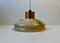 Danish Marble, Opaline Glass and Copper Pendant Lamp from Lyfa, 1940s 1
