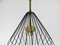 Mid-Century String Ceiling Lamp in Glass and Brass, 1950s, Image 10