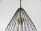 Plafonnier String Mid-Century en Verre et Laiton, 1950s 10