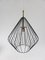 Mid-Century String Ceiling Lamp in Glass and Brass, 1950s, Image 9