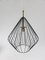 Mid-Century String Deckenlampe aus Glas & Messing, 1950er 9