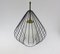 Lámpara de techo String Mid-Century de vidrio y latón, años 50, Imagen 4
