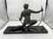 Escultura dobladora francesa Art Déco grande de bronce de J. De Roncourt, 1930, Imagen 2