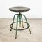 Industrial Green Yellow 4 Legged Factory Swivel Stool, Image 1