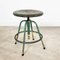 Industrial Green Yellow 4 Legged Factory Swivel Stool 5