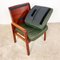 Vintage Green Leather and Mahogany Plywood Conference Chairs, Set of 10, Image 22