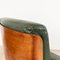 Vintage Green Leather and Mahogany Plywood Conference Chairs, Set of 10 15