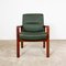 Vintage Green Leather and Mahogany Plywood Conference Chairs, Set of 10, Image 13